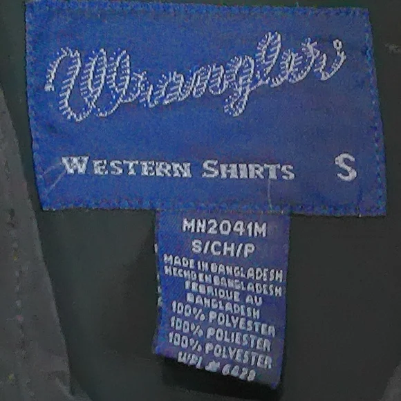 NWT Wrangler Western Shirts Snap Down Long Sleeve Black/Silver Men’s Size Small - Picture 10 of 11